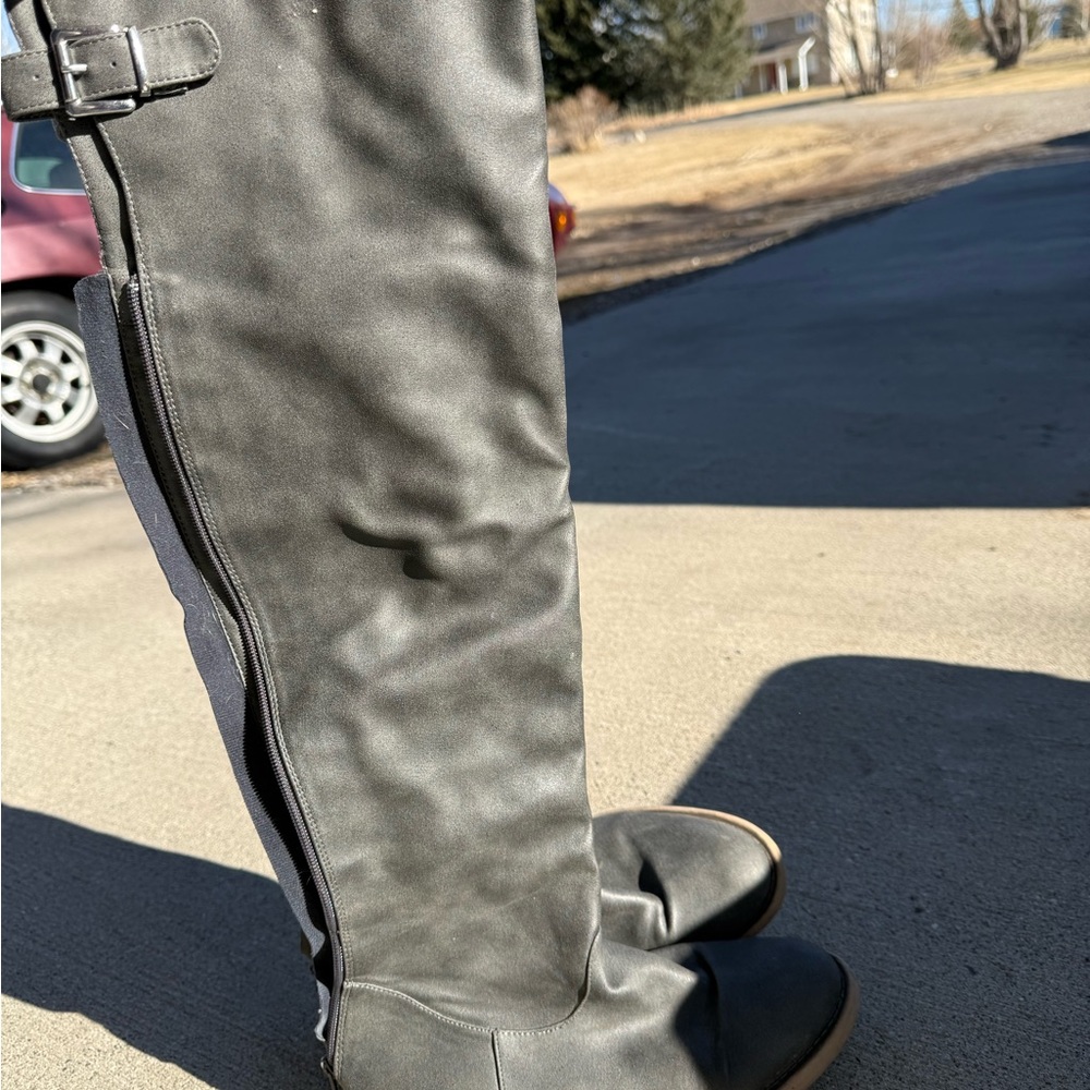 JustFab Charcoal Knee-High Boots